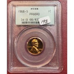 1968 S PRF66 RD PCGS Lincoln Cent