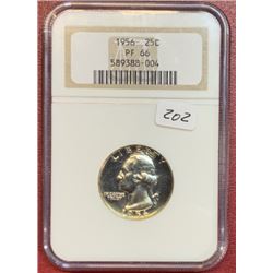 1956 PF 66 NGC Washington Quarter