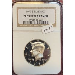 1999 s PF69 ULTRA CAM NGC Kennedy Half Dollar