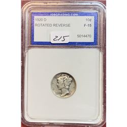 1920 D Rot. Rev.  F-15 Mercury Dime