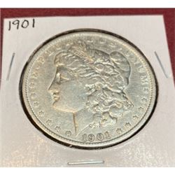1901 VG-F Graed Morgan Dollar - Cleaned