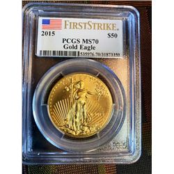 2015 1 oz. Gold MS 70 1st Strike Gold Eagle