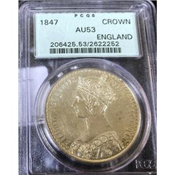 1847 AU 53 PCGS English Crown