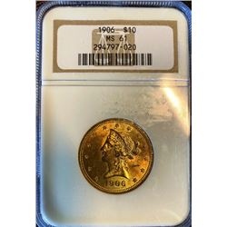 1906 MS 61 NGC $10 Gold Liberty
