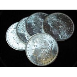 Lot of (5) BU 1880's Morgan Dollars