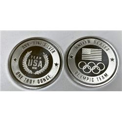 (2) USA Olympic 1 oz Silver Rounds