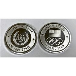 (2) 1 oz Silver Rounds - USA Olympics Design