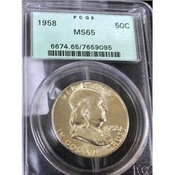 1958 MS 65 PCGS Franklin Half Dollar