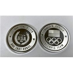 (2) Olympic Design Silver Rounds - 1 oz.