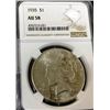 Image 1 : 1935 AU 58 NGC Peace Silver Dollar