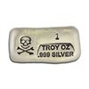 Image 1 : 1 oz. Skull n Crossbones Silver Bar