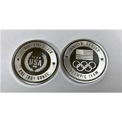 (2) 1 oz. Silver Rounds - USA Olympic Rounds