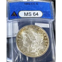 1882 CC MS 64 ANACS - Morgan Silver Dollar