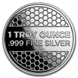 1 oz. 9Fine Mint Silver Round Honeycomb Design