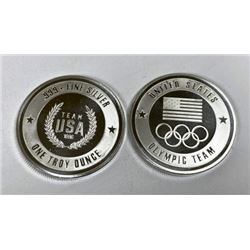 (2) Olmpic Design 1 oz. Silver Rounds