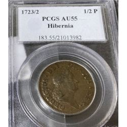 1723/2 Hibernia PCGS AU 55 1/2 Penny