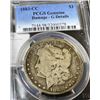 Image 1 : 1883 CC PCGS Genuine Morgan Silver Dollar