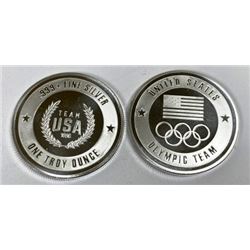 (2) 1 oz. Silver Rounds - USA Olmpic Design