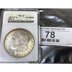 1897 s MS 62 ANACS Morgan Dollar