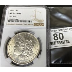 1891 AU Details NGC Morgan Silver Dollar
