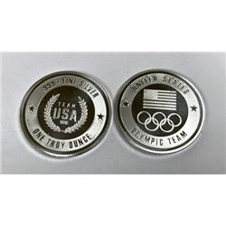 (2) 1 oz. Olympic Design Silver Rounds
