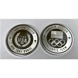 (2) 1 oz Silver Rounds - USA Olympic Design