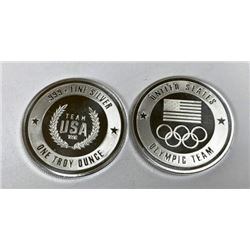 (2) 1 oz. Silver Rounds - USA Olympic Design