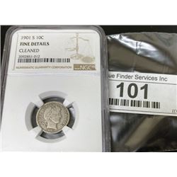 1901 s Fine Details NGC Barber Dime- Key Date