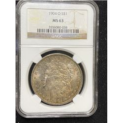 1904 o MS 63 NGC Morgan Silver Dollar