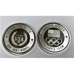Lot of 2 -1 oz. Silver USA Olympic Design Rounds