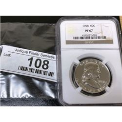 1958 PF67 NGC Franklin Half Dollar