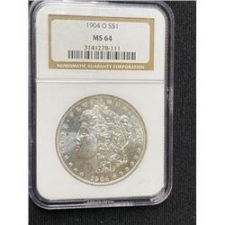 1904 o MS 64 NGC Morgan Dollar