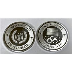 Lot of 2 -1 oz. Silver USA Olympic Design Rounds