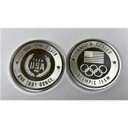 Lot of 2 -1 oz. Silver USA Olympic Design Rounds