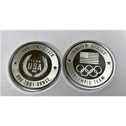 Lot of 2 -1 oz. Silver USA Olympic Design Rounds