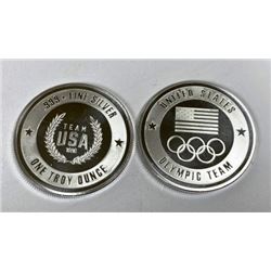 Lot of 2 -1 oz. Silver USA Olympic Design Rounds
