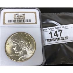 1926 MS 64 NGC Peace Silver Dollar
