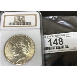 1928 MS 62 NGC Peace Silver Dollar