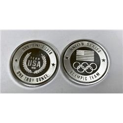Lot of 2 -1 oz. Silver USA Olympic Design Rounds