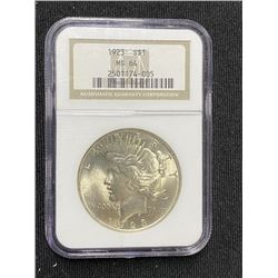 1923 MS 64 NGC Peace Silver Dollar