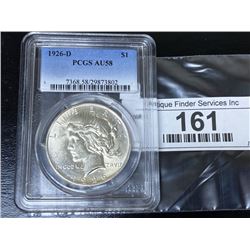 1926 D AU 58 PCGS Peace Silver Dollar