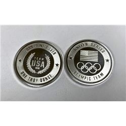 Lot of 2 -1 oz. Silver USA Olympic Design Rounds