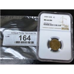 1909 VDB MS 64 RB NGC Lincoln Wheat Cent