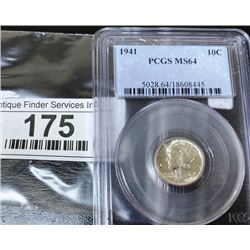 1941 MS 64 PCGS Mercury Dime