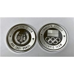 Lot of 2 -1 oz. Silver USA Olympic Design Rounds