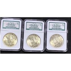 1922 Binions Prestige Set MS63-4-5 NGC Peace