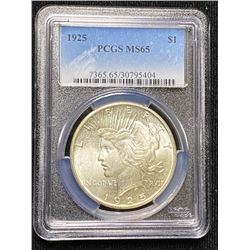 1925 MS 65 PCGS Peace Silver Dollar