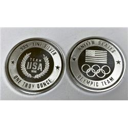 Lot of 2 -1 oz. Silver USA Olympic Design Rounds
