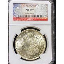 1921 MS 64+ NGC Morgan Silver Dollar