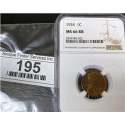 1934 MS 66 RB Lincoln Wheat Cent
